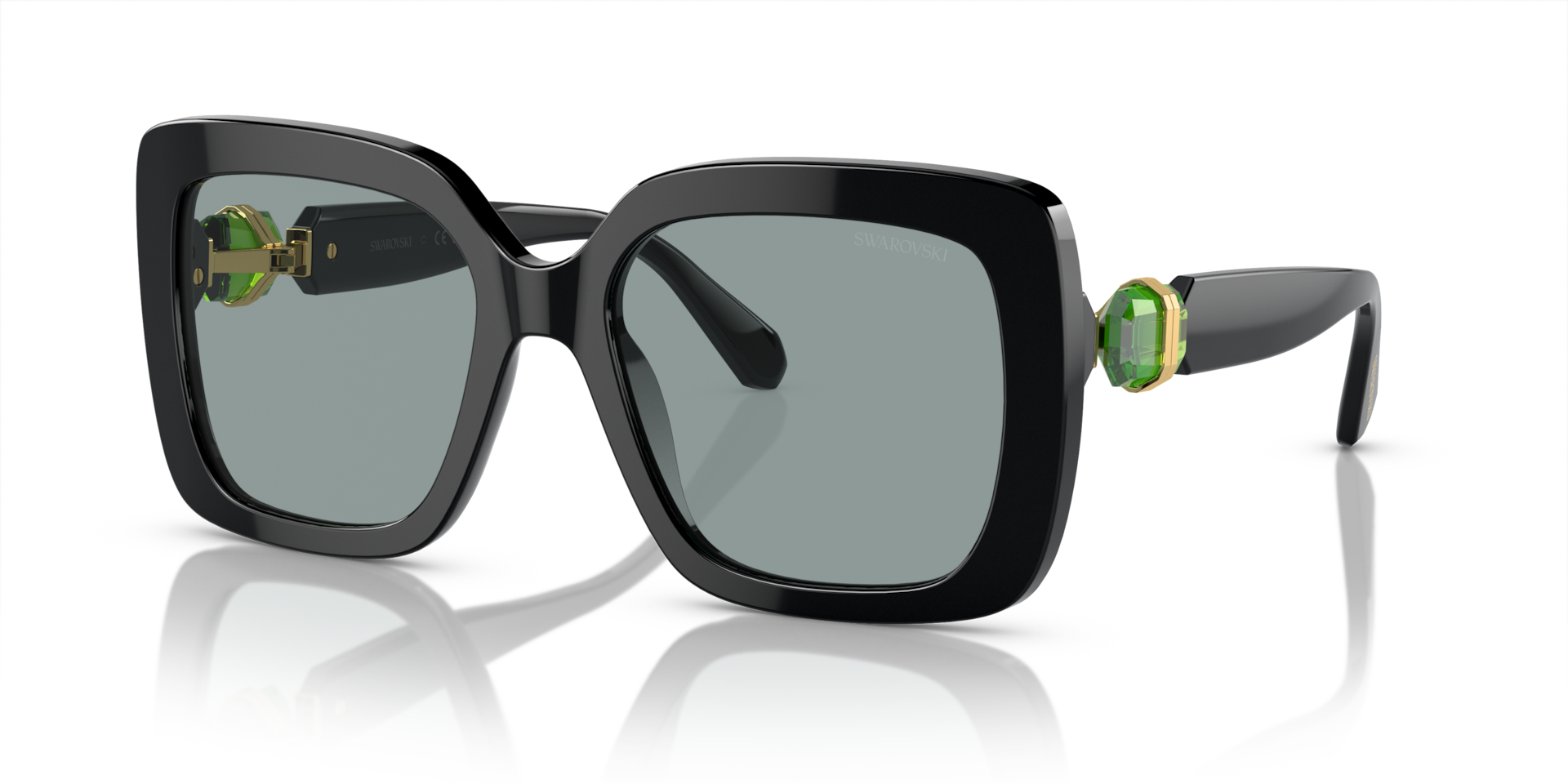 Authentic Swarovski SK6001 sunglasses in shiny black