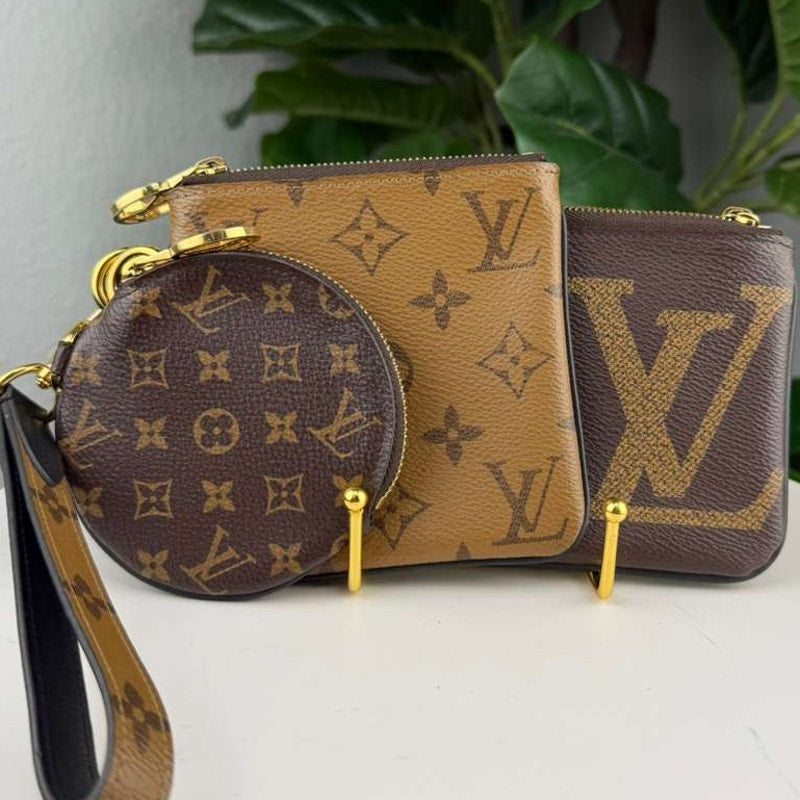 💎✨Authentic Louis Vuitton Trio Pouch Set Reverse Monogram Giant