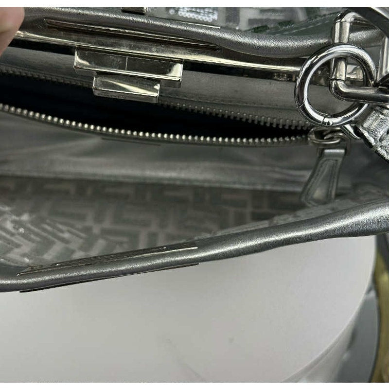 LIMITED EDITION FENDI PVC Vitello Catalan Mirror Sequin FF Medium Peekaboo Satchel
