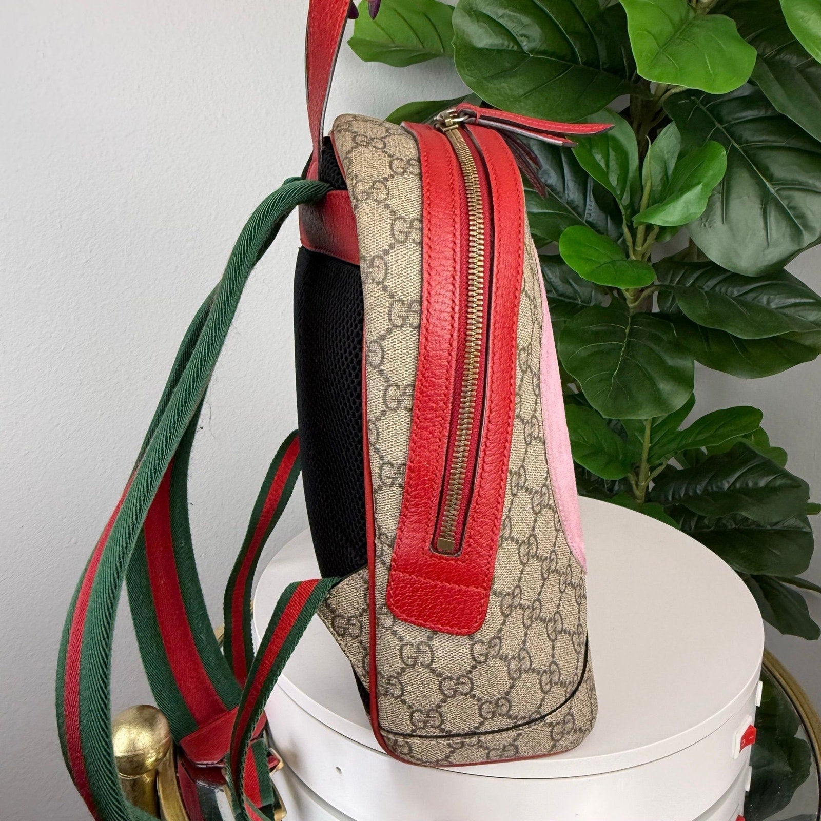 💎Authentic GUCCI Bosco GG Supreme Embroidered Backpack Daypack Canvas Leather