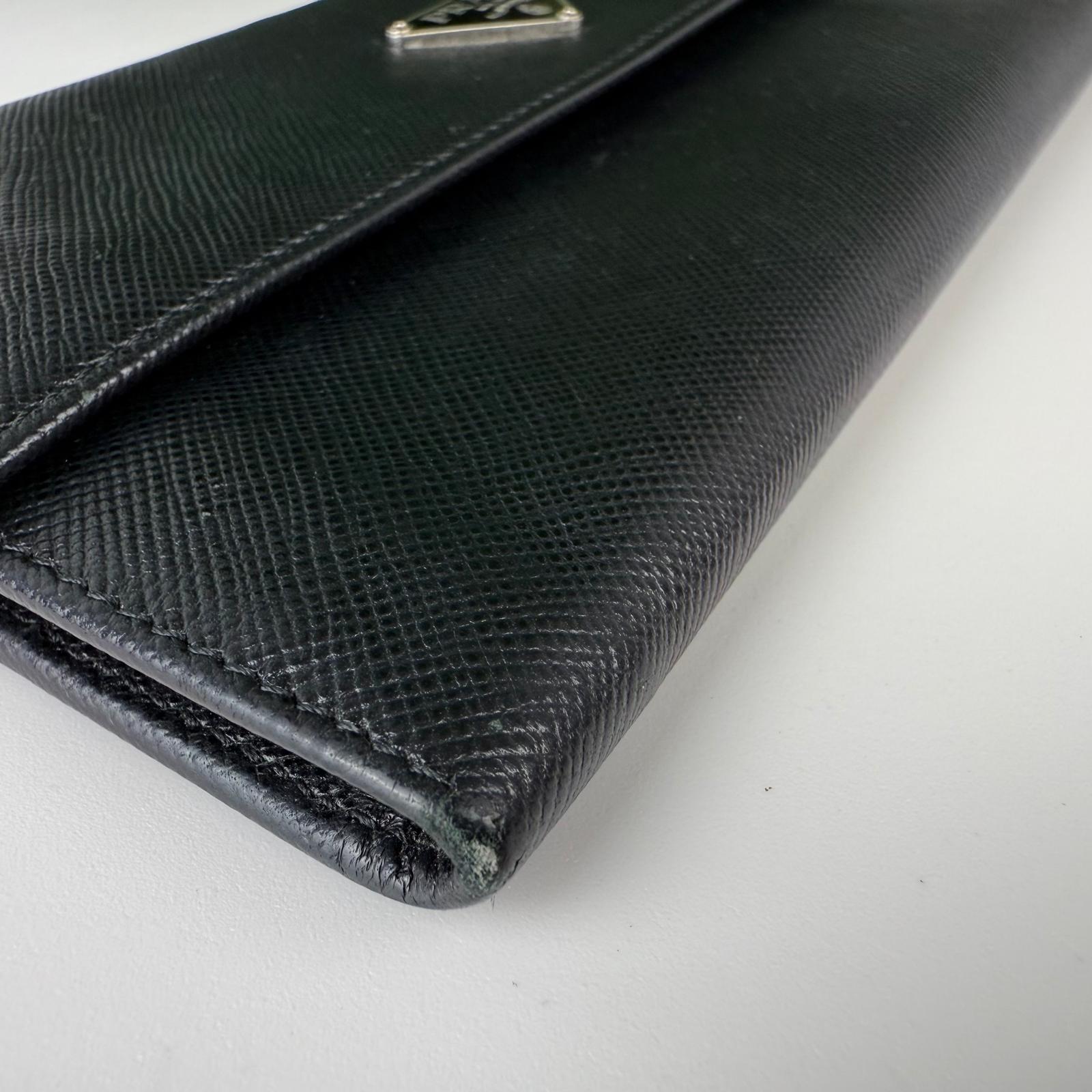 Authentic PRADA Saffiano Leather Black Wallet