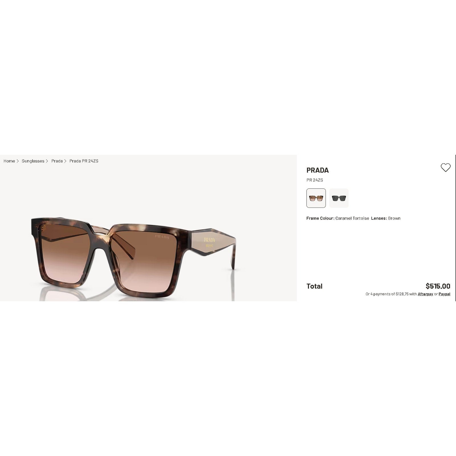 S204 Prada Caramel Tortoise Brown Gradient Sunglasses