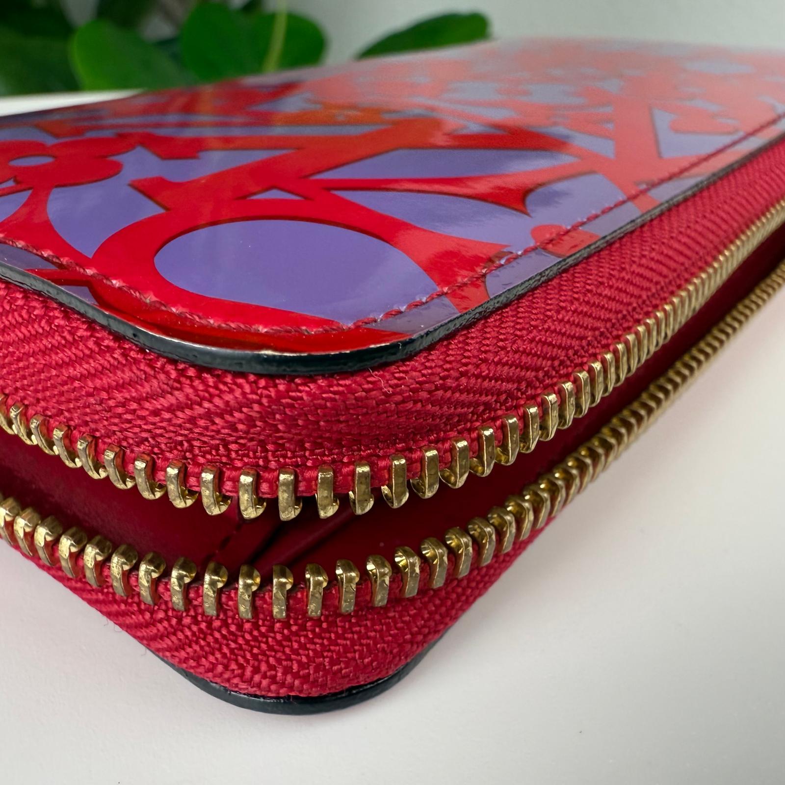 Authentic Louis Vuitton Monogram Vernis Leather Rose Indien Wallet