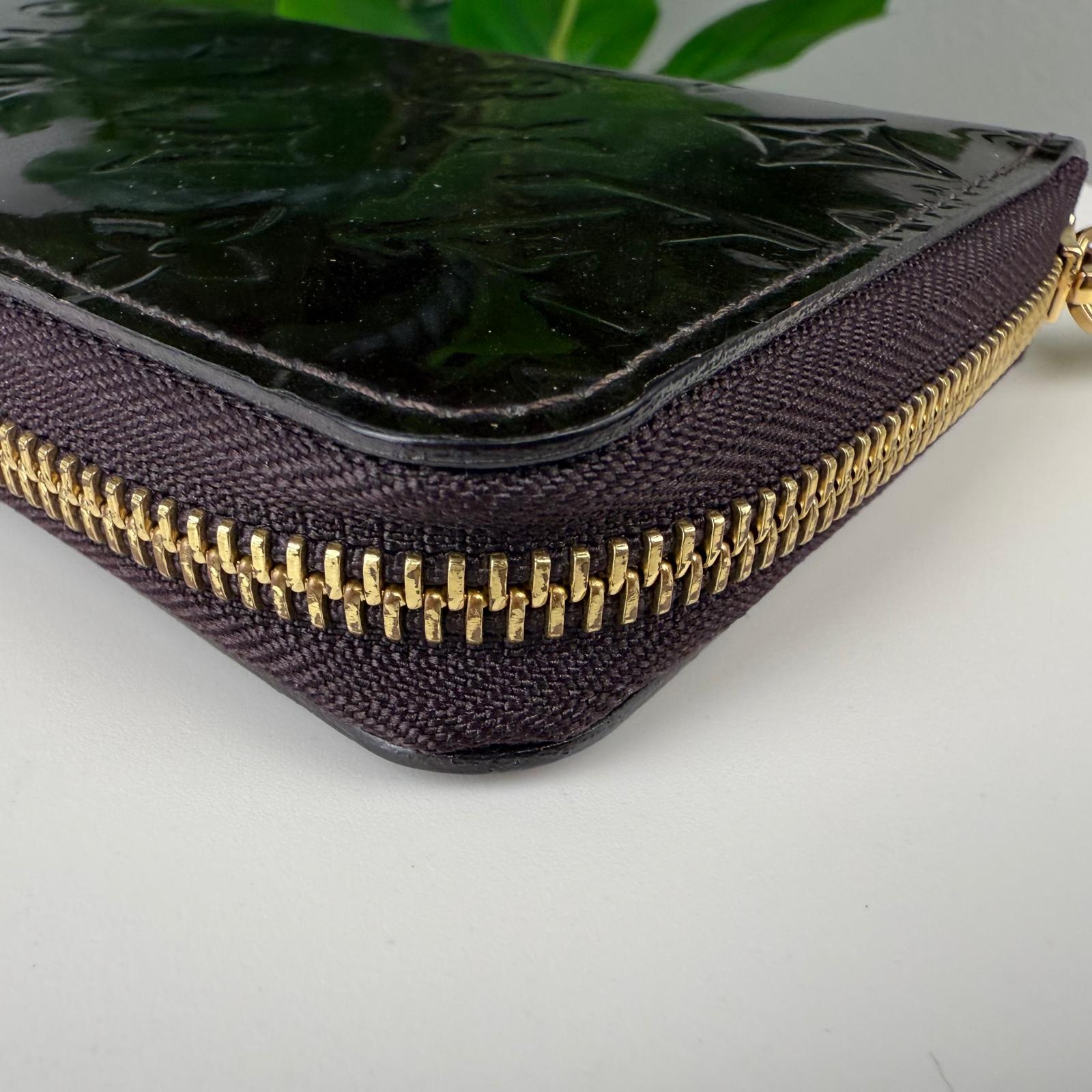 Authentic Louis Vuitton Monogram Zippy Vernis Leather Amarante Wallet