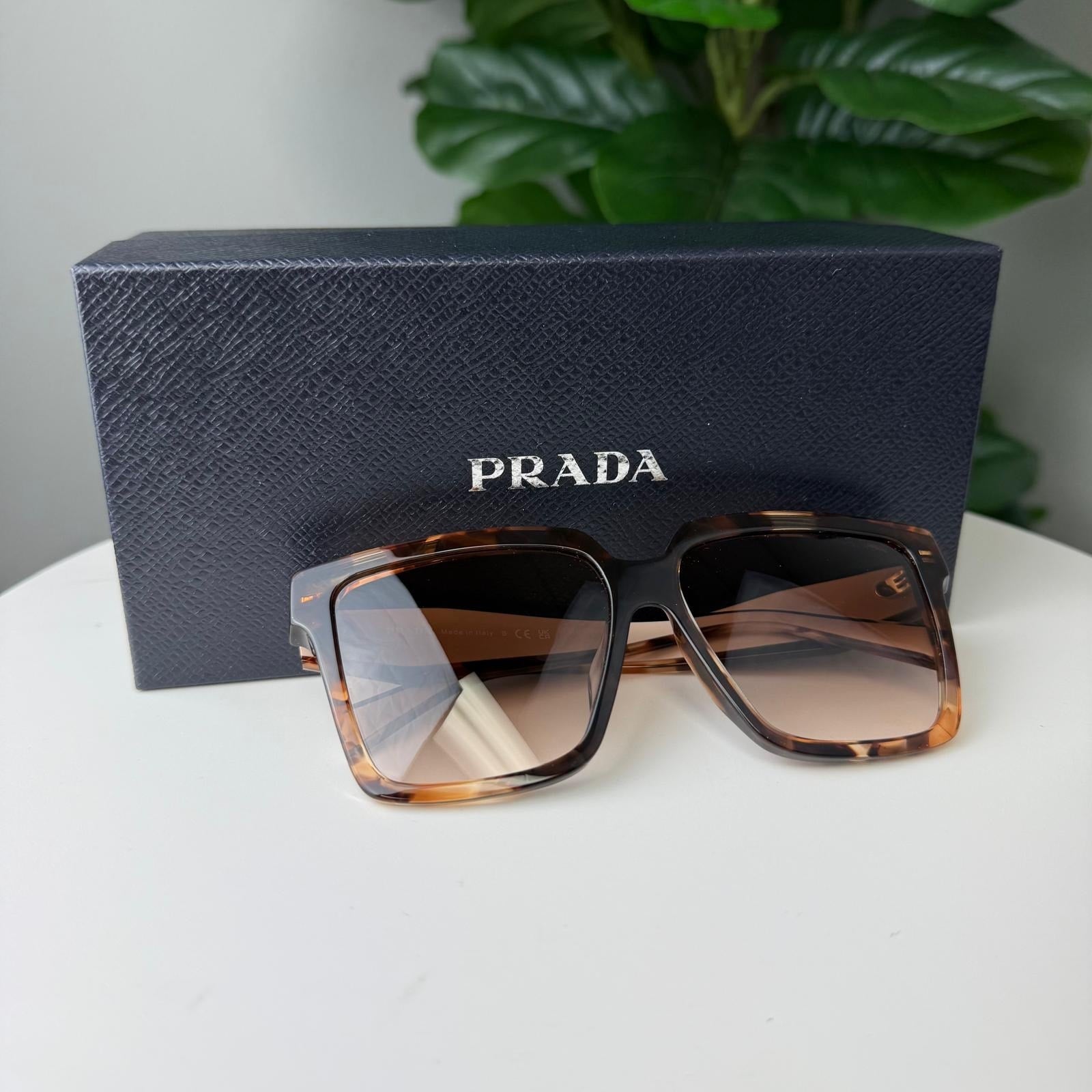 S204 Prada Caramel Tortoise Brown Gradient Sunglasses