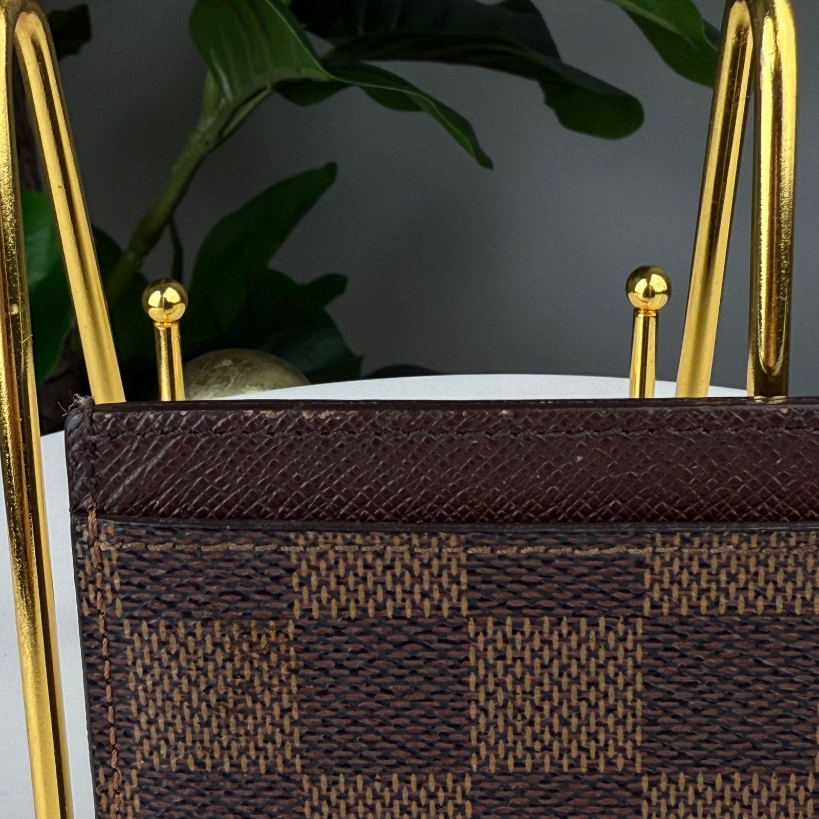 Authentic Louis Vuitton Damier Ebene Canvas Card Holder