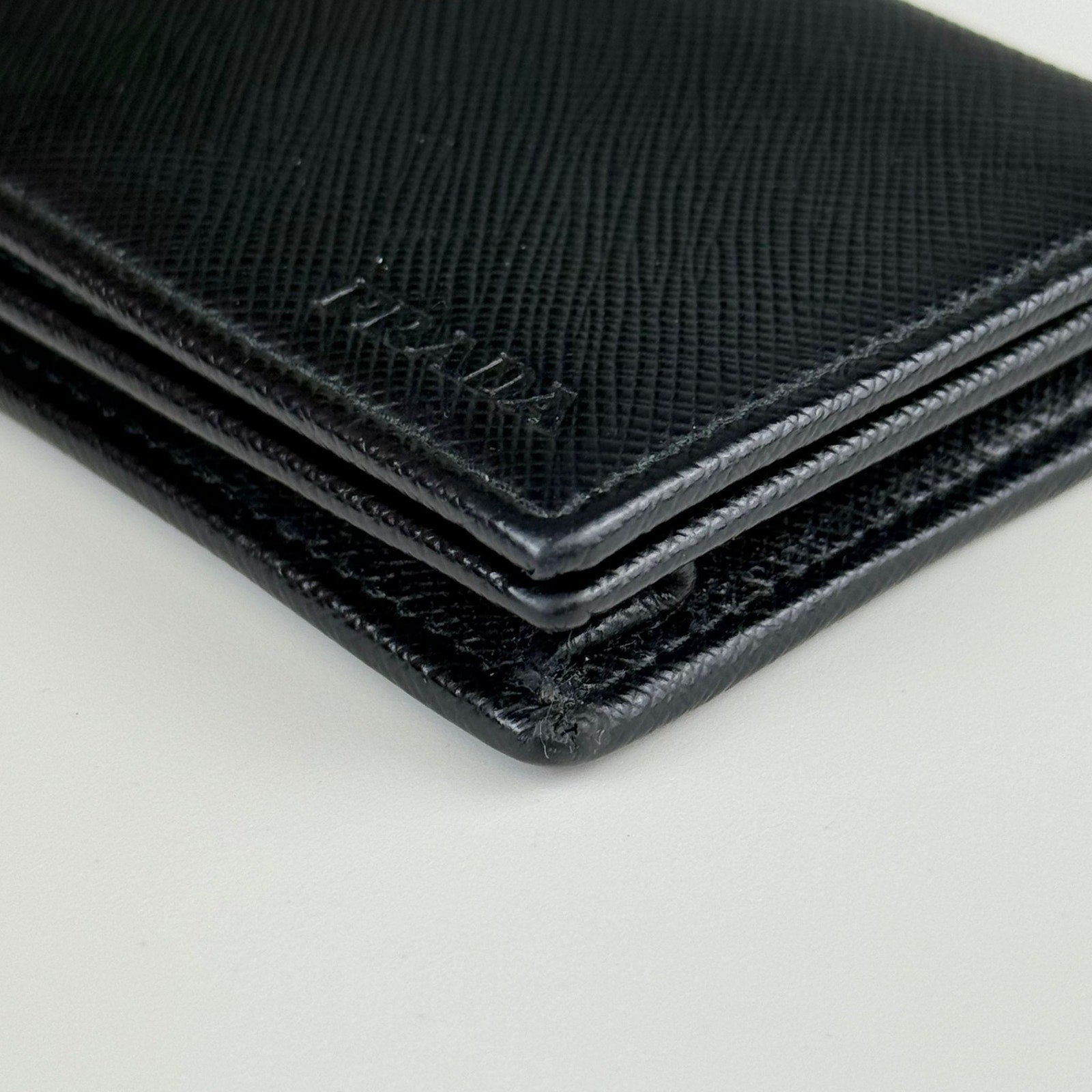 Authentic PRADA Saffiano Card Wallet Black