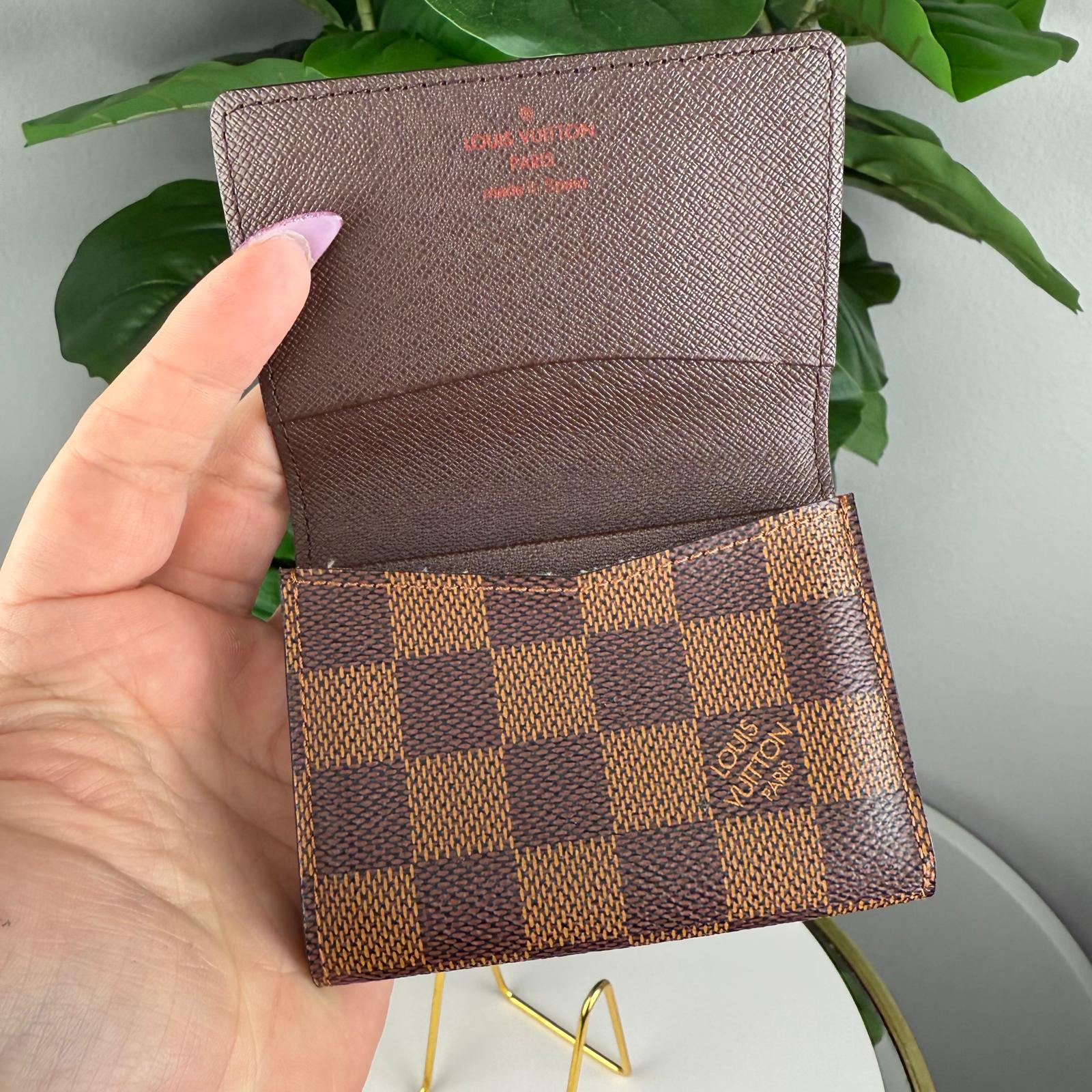 Authentic Louis Vuitton Damier Ebene Envelopes Cult De Visite Card Case Wallet