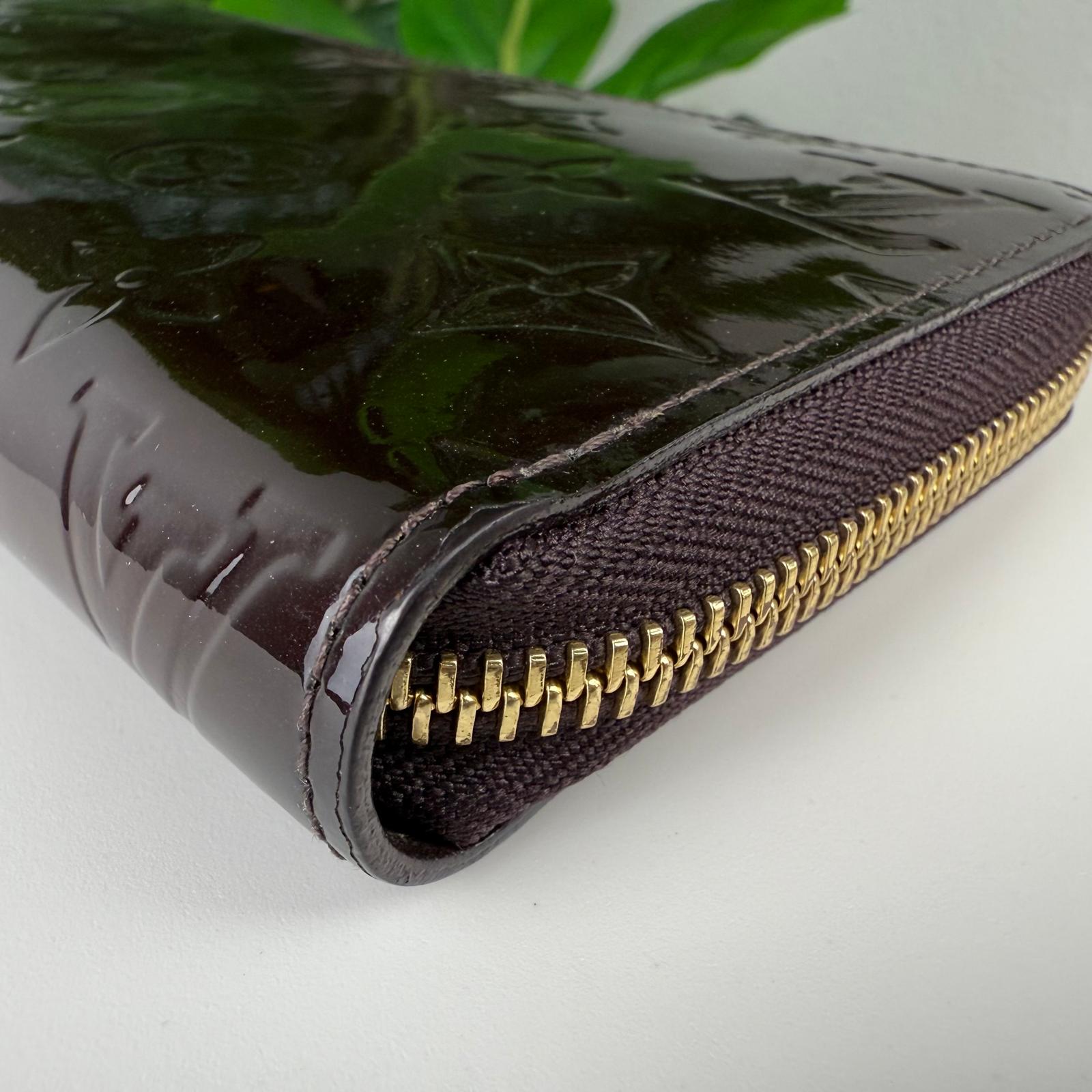 Authentic Louis Vuitton Monogram Zippy Vernis Leather Amarante Wallet