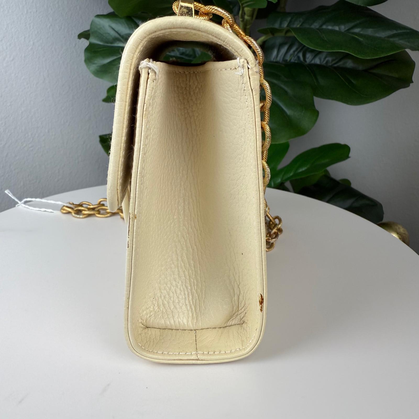 Authentic MCM Leather Crossbody Bag White