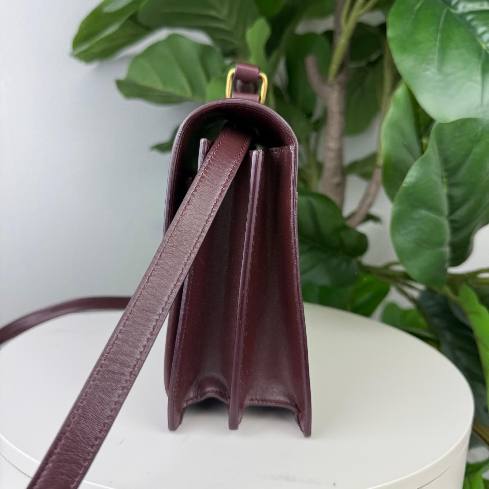 Authentic YSL Classic Saint Laurent Calfskin Highschool Satchel Burgundy