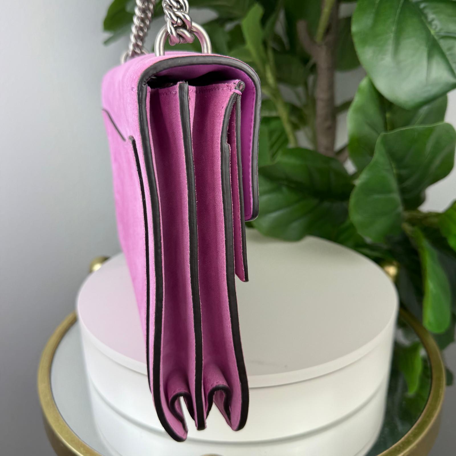 LIMITED EDITION Gucci Dionysus Pink Suede Shoulder Bag