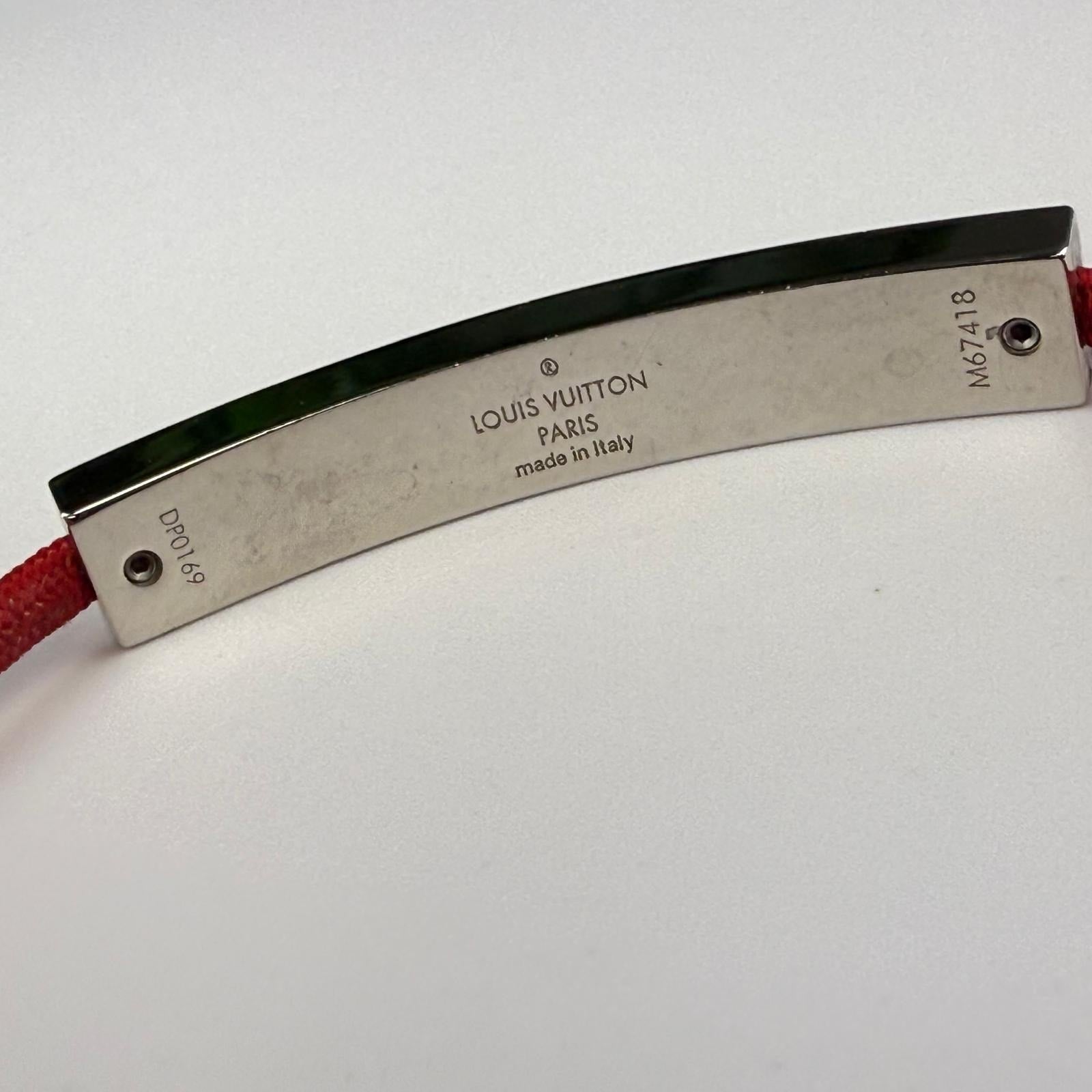 💎✨Authentic LOUIS VUITTON Nylon LV Space Bracelet Rouge Adjustable Size 5-9"