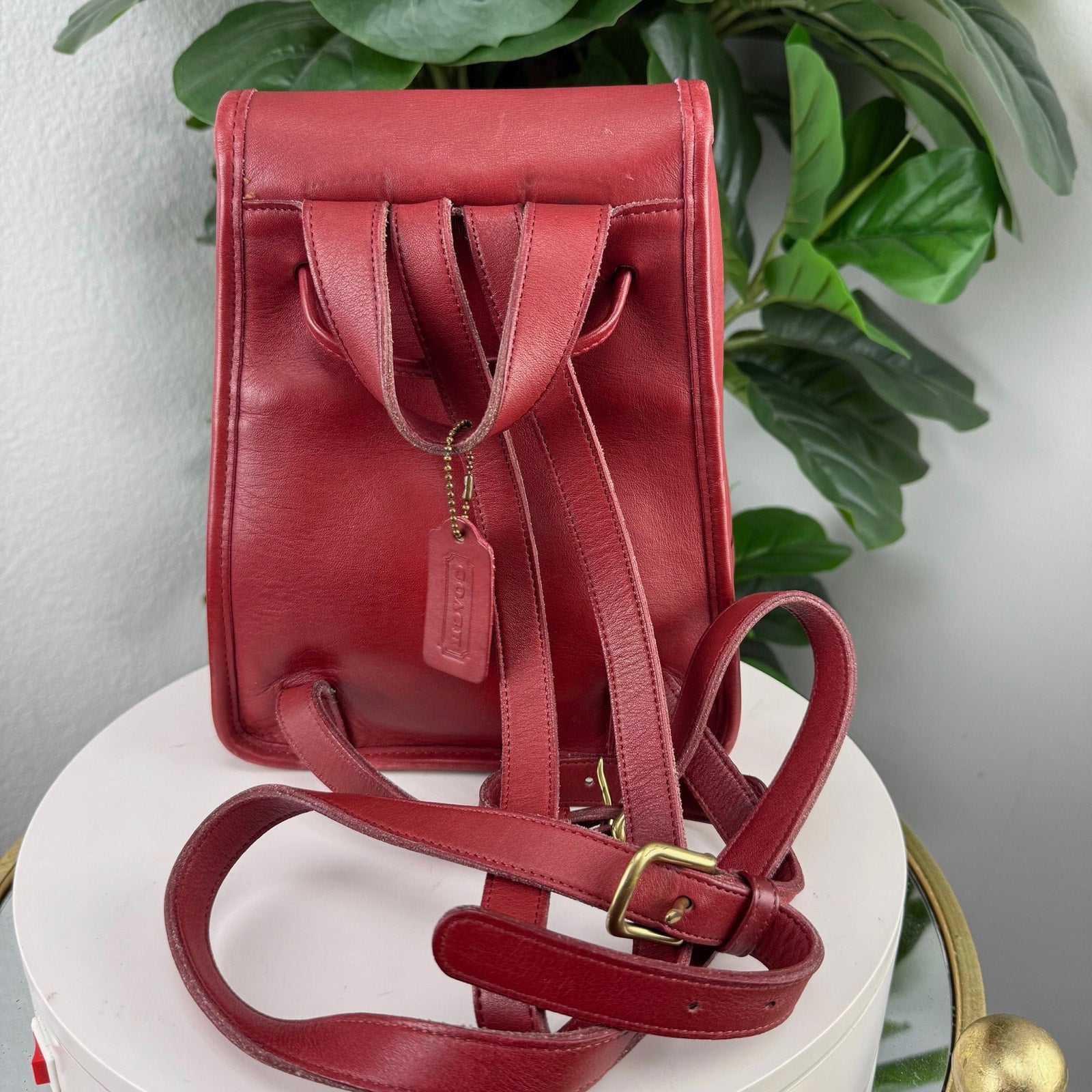 Coach Drawstring Daypack Red
