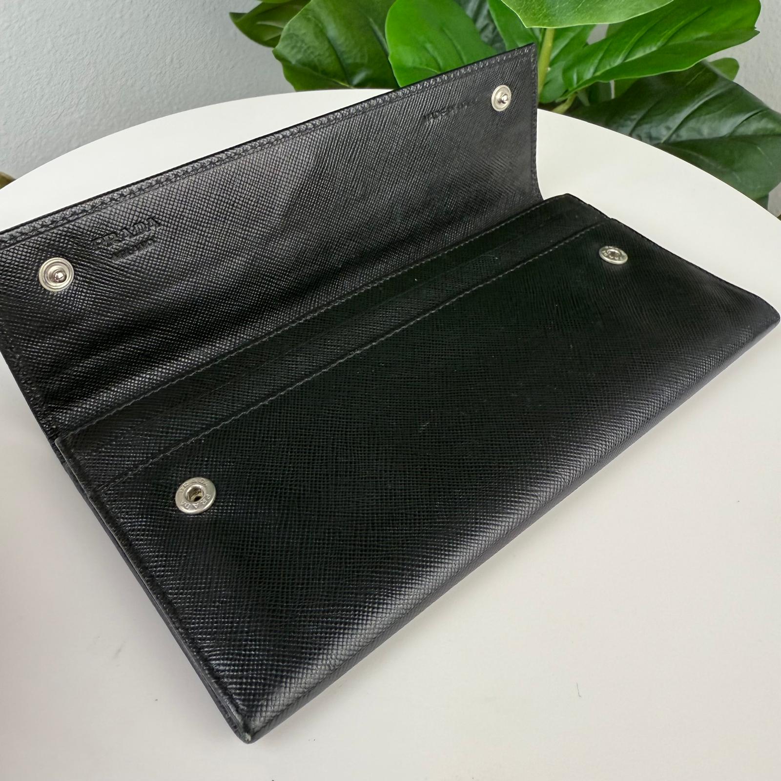 Authentic PRADA Saffiano Leather Black Wallet