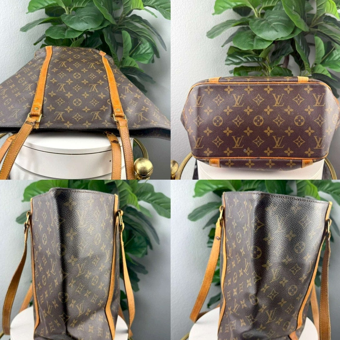 Authentic Louis Vuitton Monogram Sac Shopping Tote Bag -