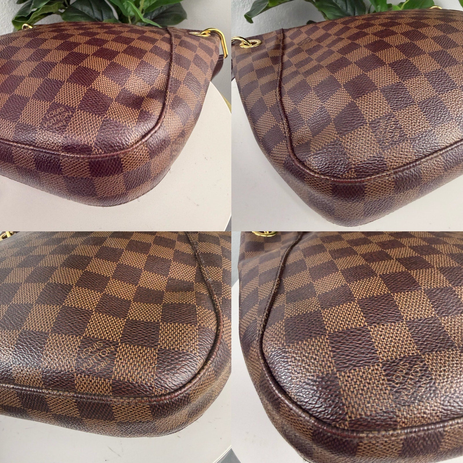 Louis Vuitton South Bank Damier Ebene Brown Shoulder Bag Authentic Pre Owned