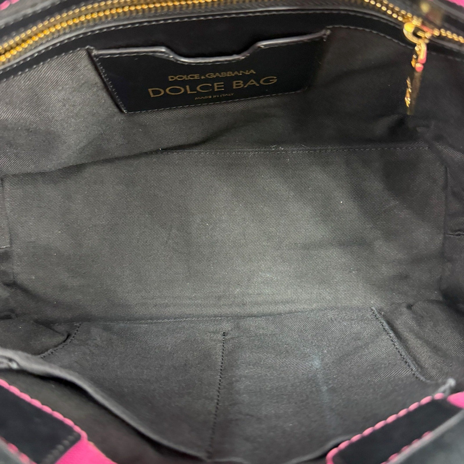 Dolce & Gabbana Pink Canvas Tote Bag Graphic Print Authentic Pre Owned