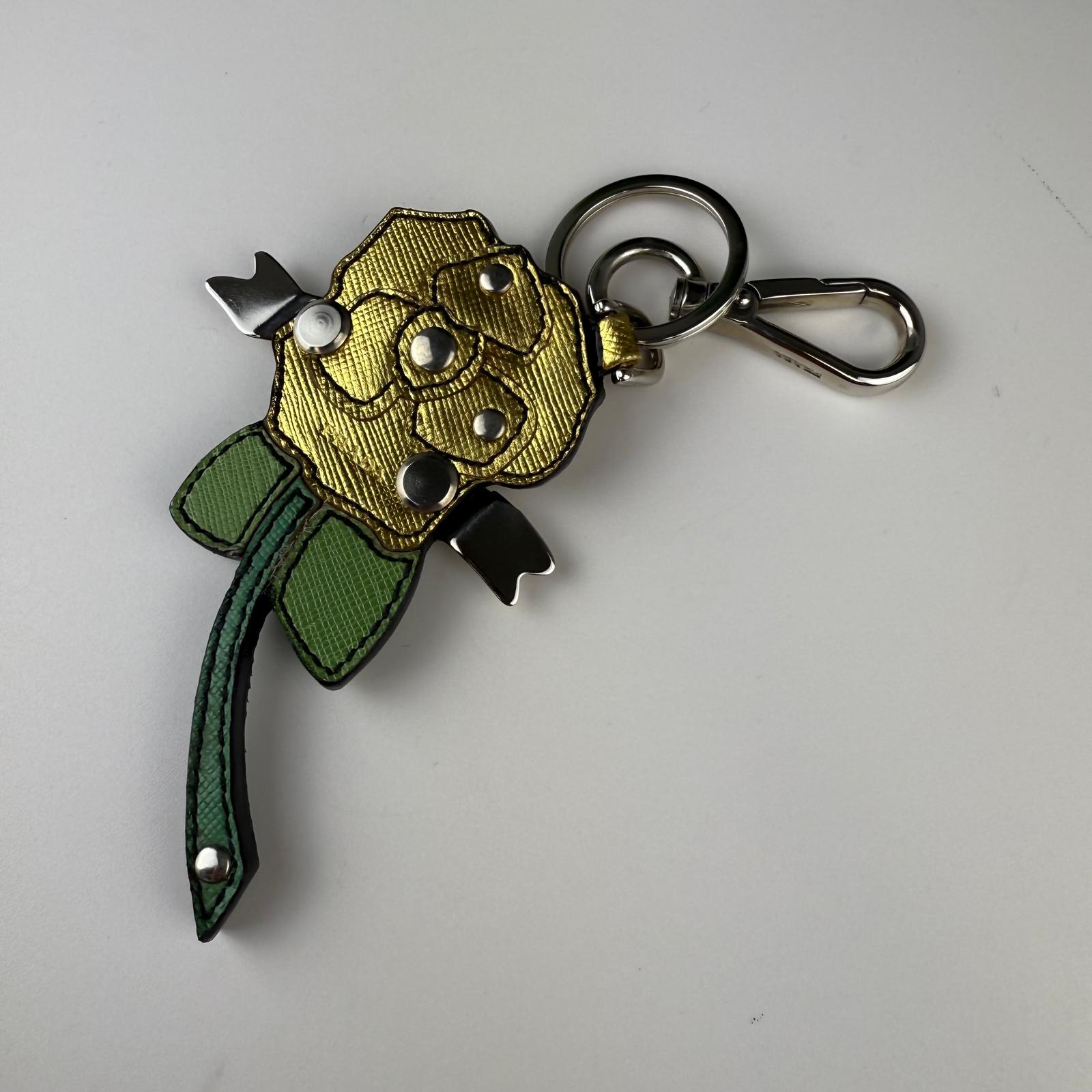 💎✨Authentic Prada Rose Camellia Charm Keychain
