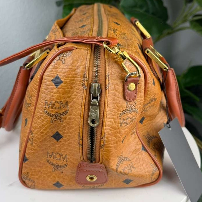 Authentic MCM Visetos Boston Bag