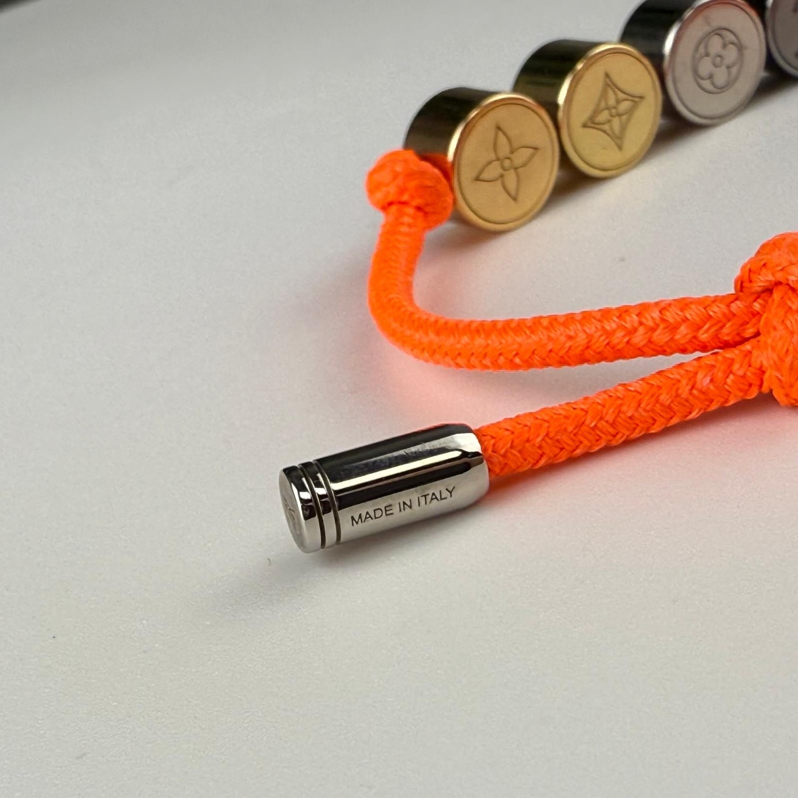 💎✨Authentic LOUIS VUITTON Monogram Charm Friendship Bracelet Orange Rope