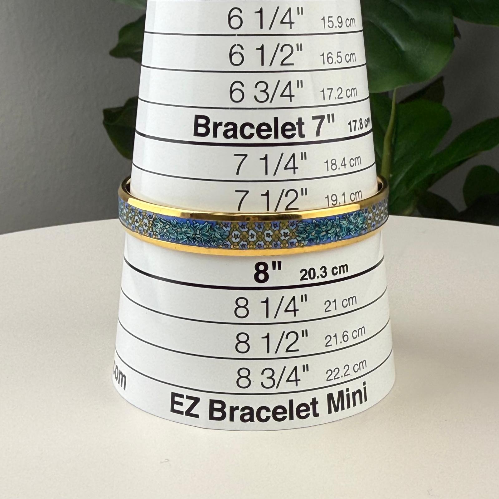 💎Authentic Hermes Plated Narrow Bangle Bracelet Blue 7 3/4"