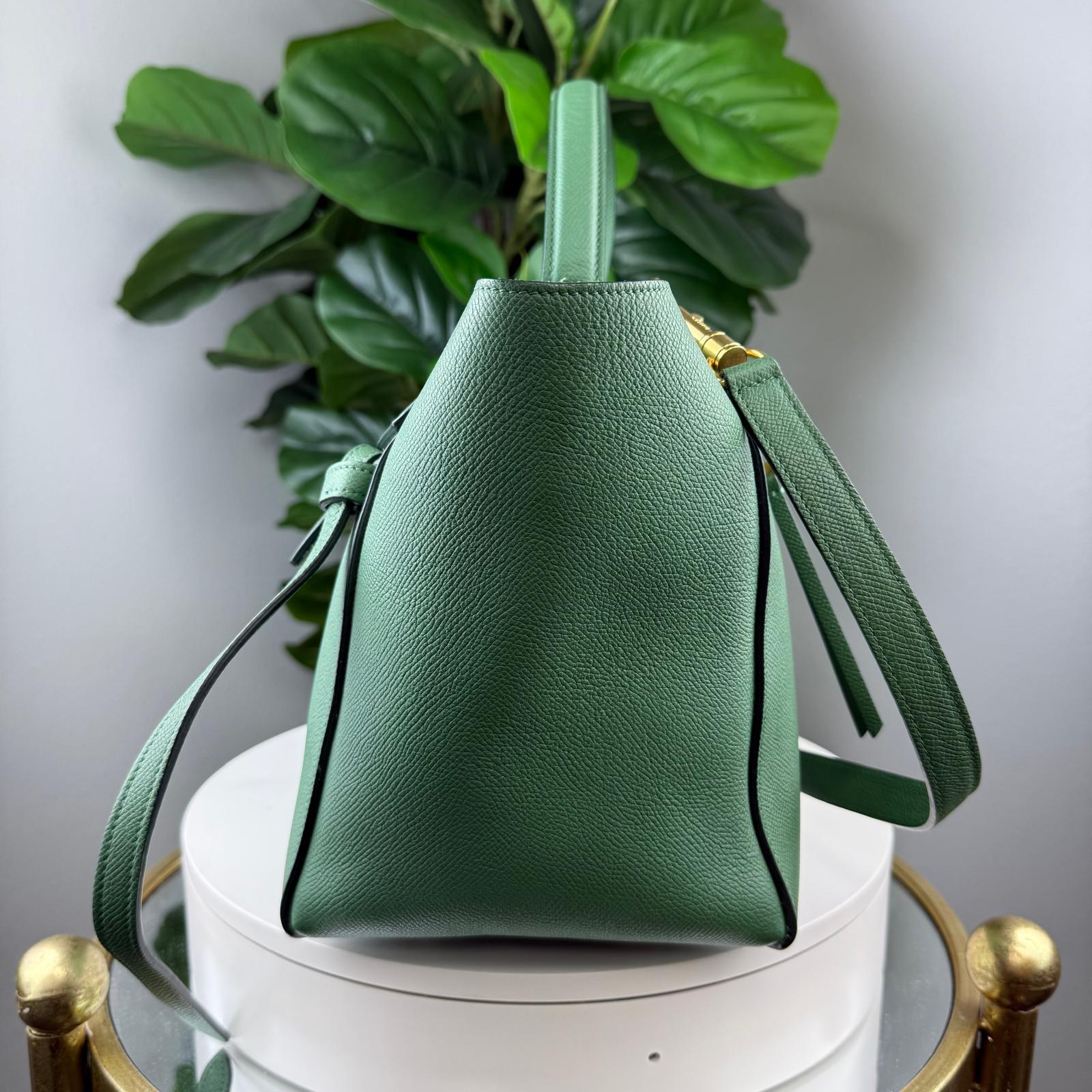 šAuthentic Celine Grained Calfskin Nano Belt Bag PopĀ Green