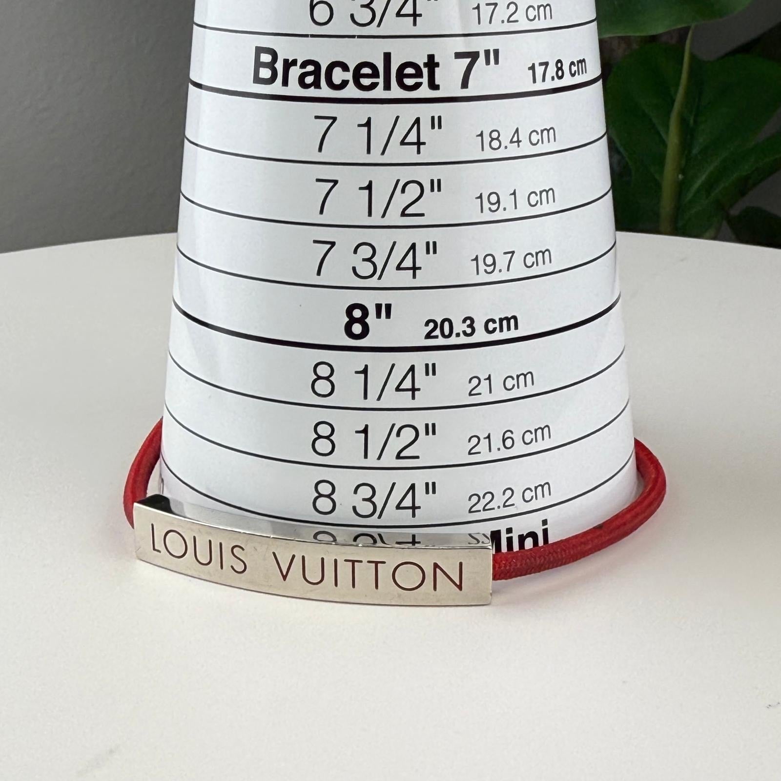 💎✨Authentic LOUIS VUITTON Nylon LV Space Bracelet Rouge Adjustable Size 5-9"