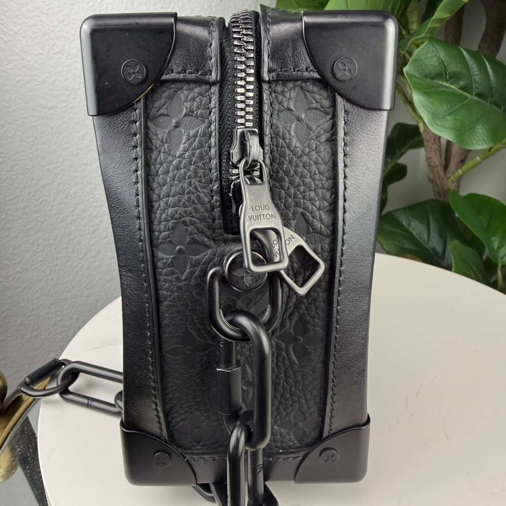 Authentic Louis Vuitton Soft Trunk Monogram-Embossed Taurillon Black