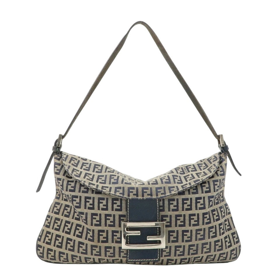 Authentic FENDI Zucchino Mamma Baguette Shoulder Bag