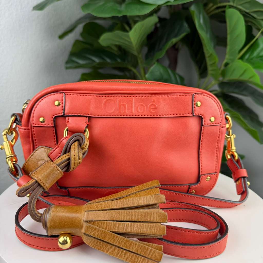 💎✨Authentic Chloé Eden Leather Coral Shoulder Bag