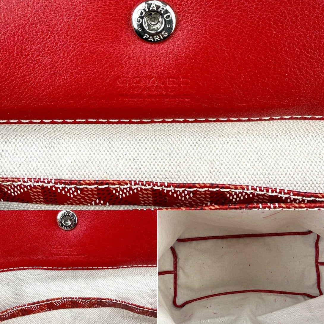 Authentic Goyard Saint Louis PM Tote Bag Red