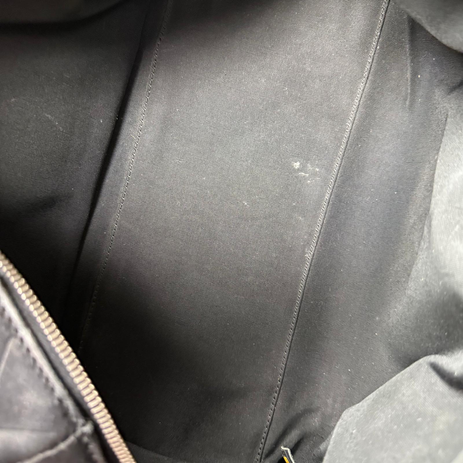 Authentic Chanel Black CC Chevron Quilted Lambskin Boston Bag