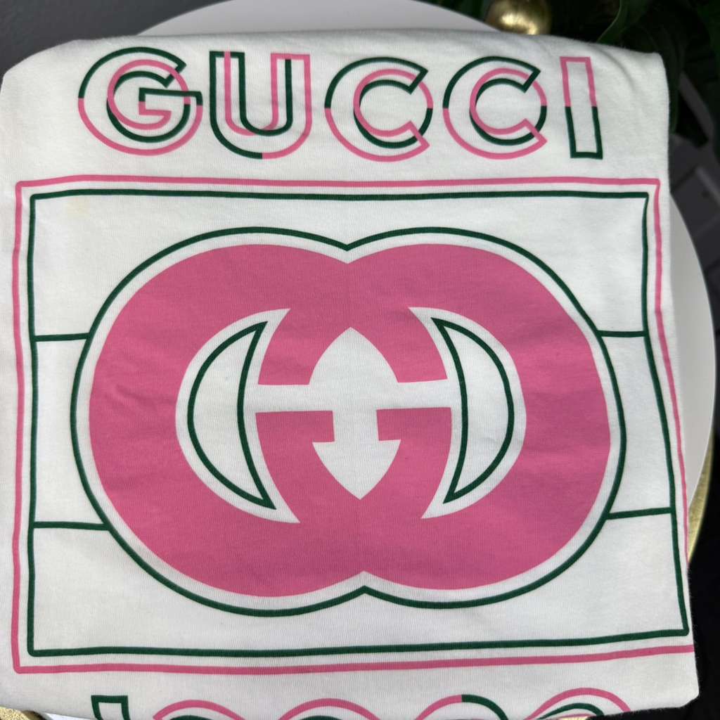 Authentic Gucci Women's Oversized Vintage T-shirt Off-White Cotton Jersey