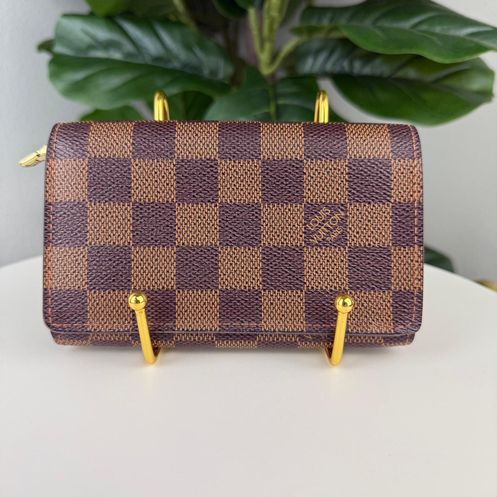 Authentic Louis Vuitton Damier Ebene Porte Monnaie Billets Tresor Wallet