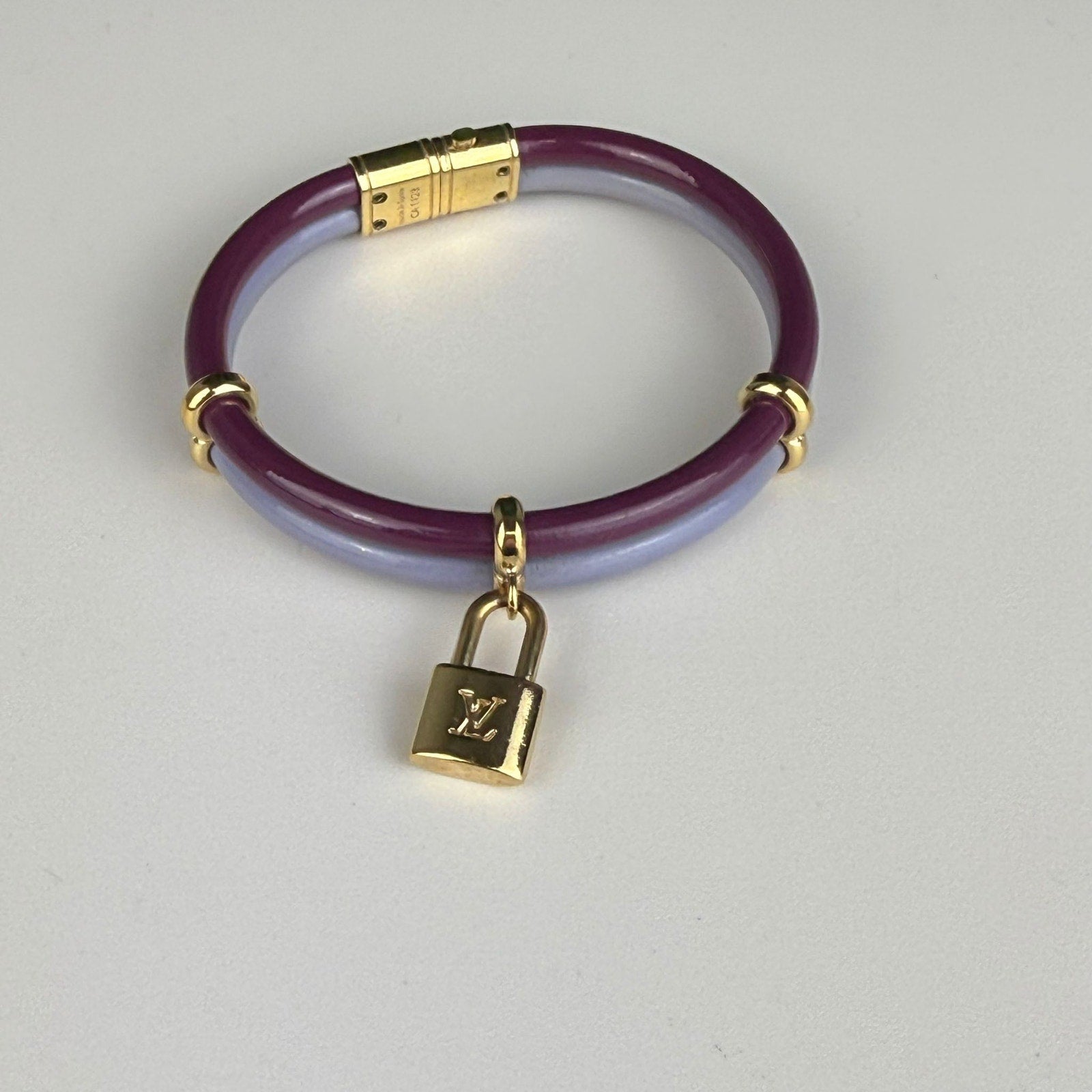 Authentic Louis Vuitton Bracelet Patent Leather Purple