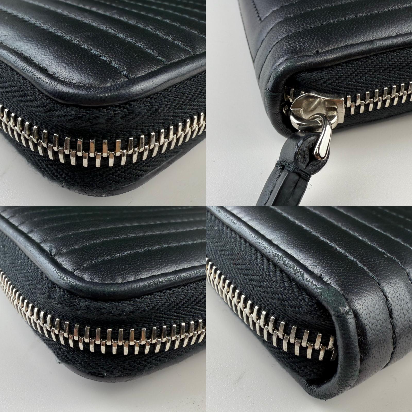 💎Authentic Fendi DotCom LOng Zip Black Leather Wallet