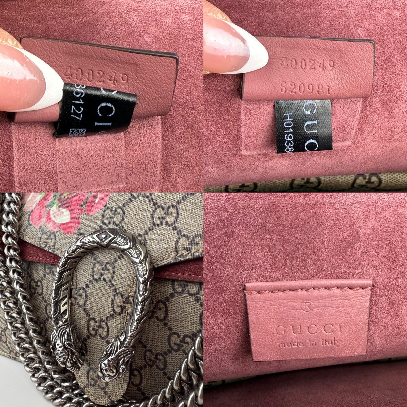 💎Authentic Gucci Dionysus Shoulder Bag GG Supreme Blooms Small Antique