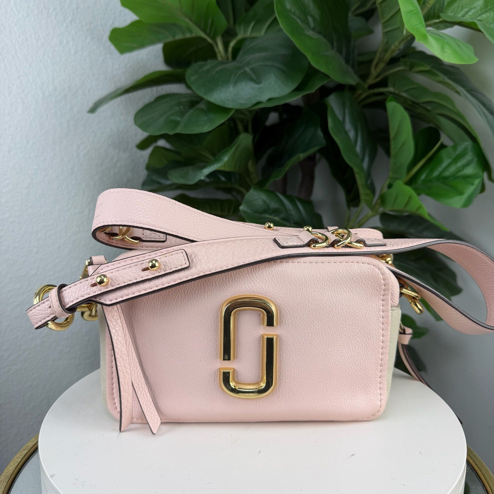 Marc Jacobs Snapshot Pink Leather Crossbody Shoulder Bag Authentic Pre Owned