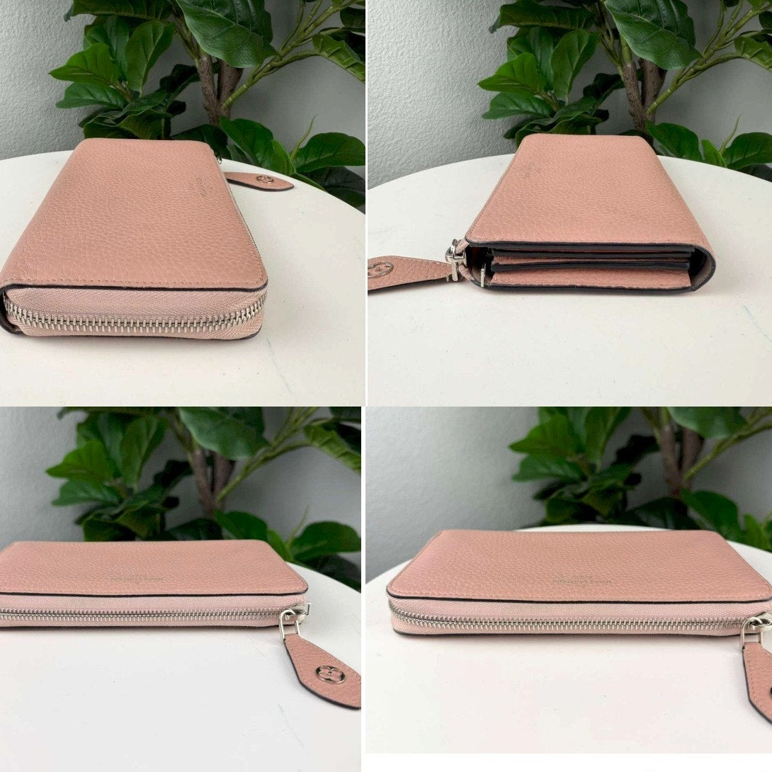 Authentic Gucci Interlocking G Zip-Around Wallet