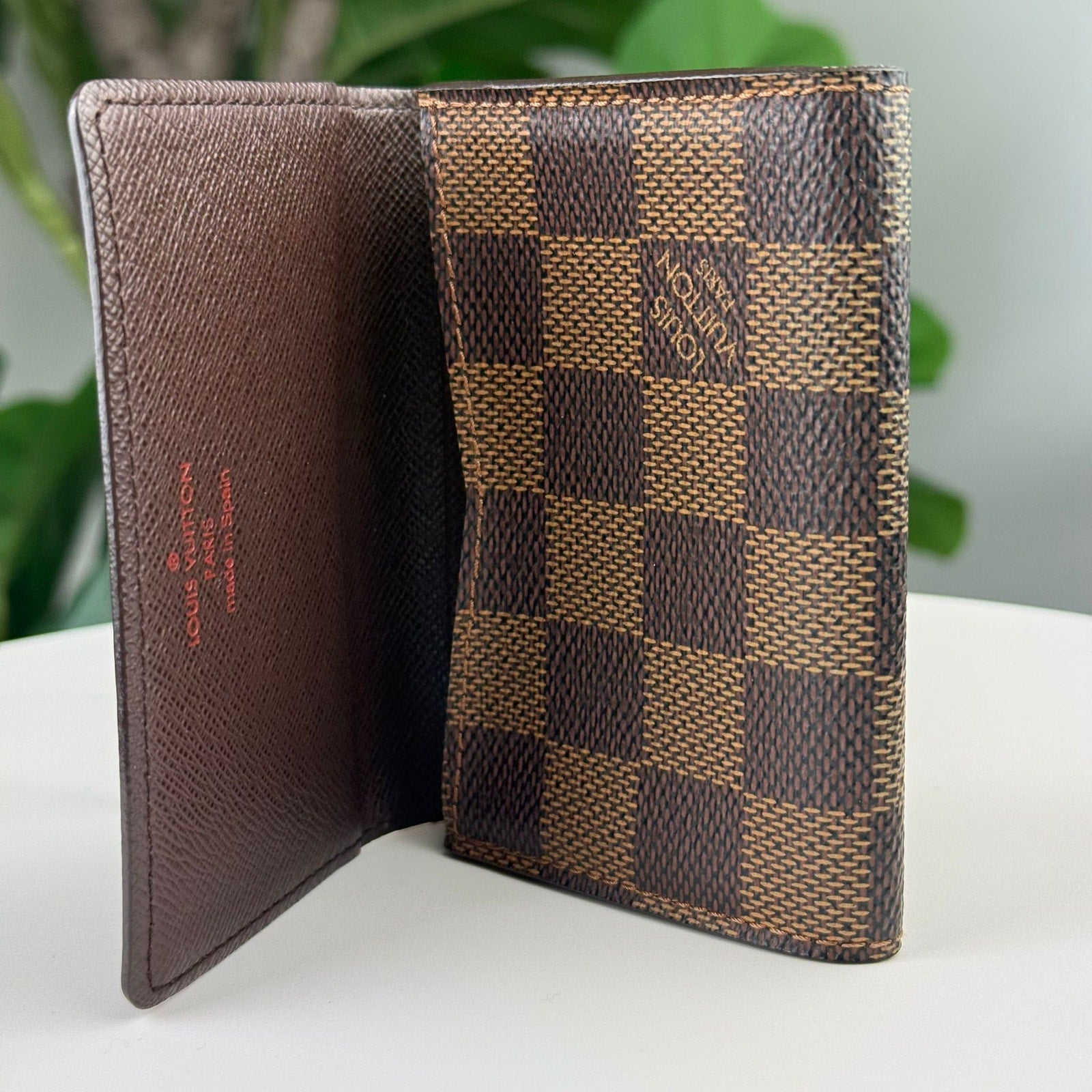Authentic Louis Vuitton Damier Enveloppe Carte de Visite Card Case