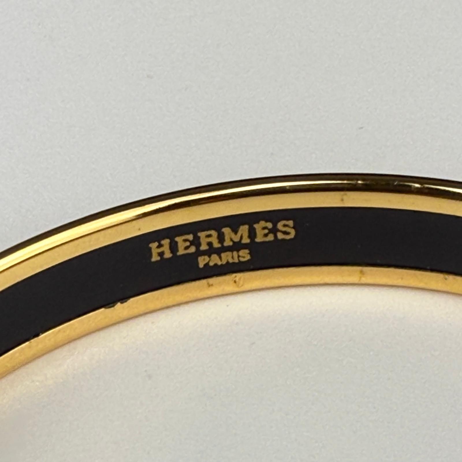 💎Authentic HERMES Enamel Printed Cloisonne Musical Instrument Bracelet Size 7 3/4"