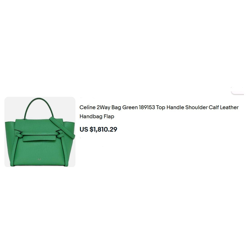 šAuthentic Celine Grained Calfskin Nano Belt Bag PopĀ Green