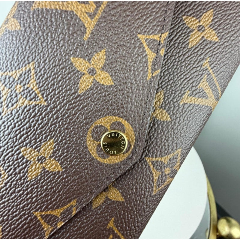 💎Authentic Louis Vuitton Monogram Portefeuille Sarah Long Wallet Rose Ballerine