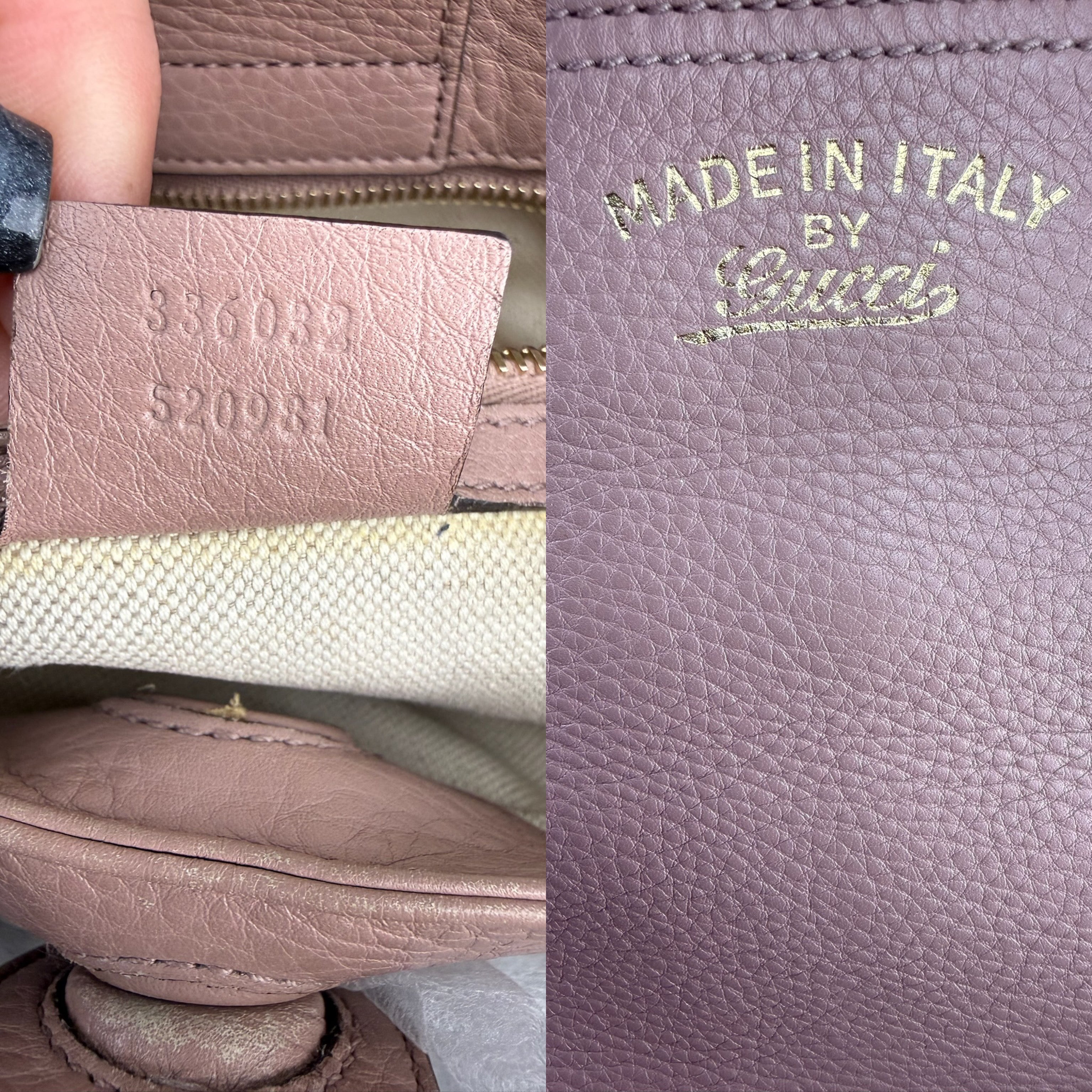 Authentic Gucci Mauve Pink Bamboo handle Dusty Rose 2-Way Bag - Certificate of Authenticity included
