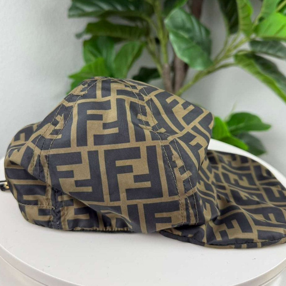 Authentic Fendi Cap Deep Brown Polyester