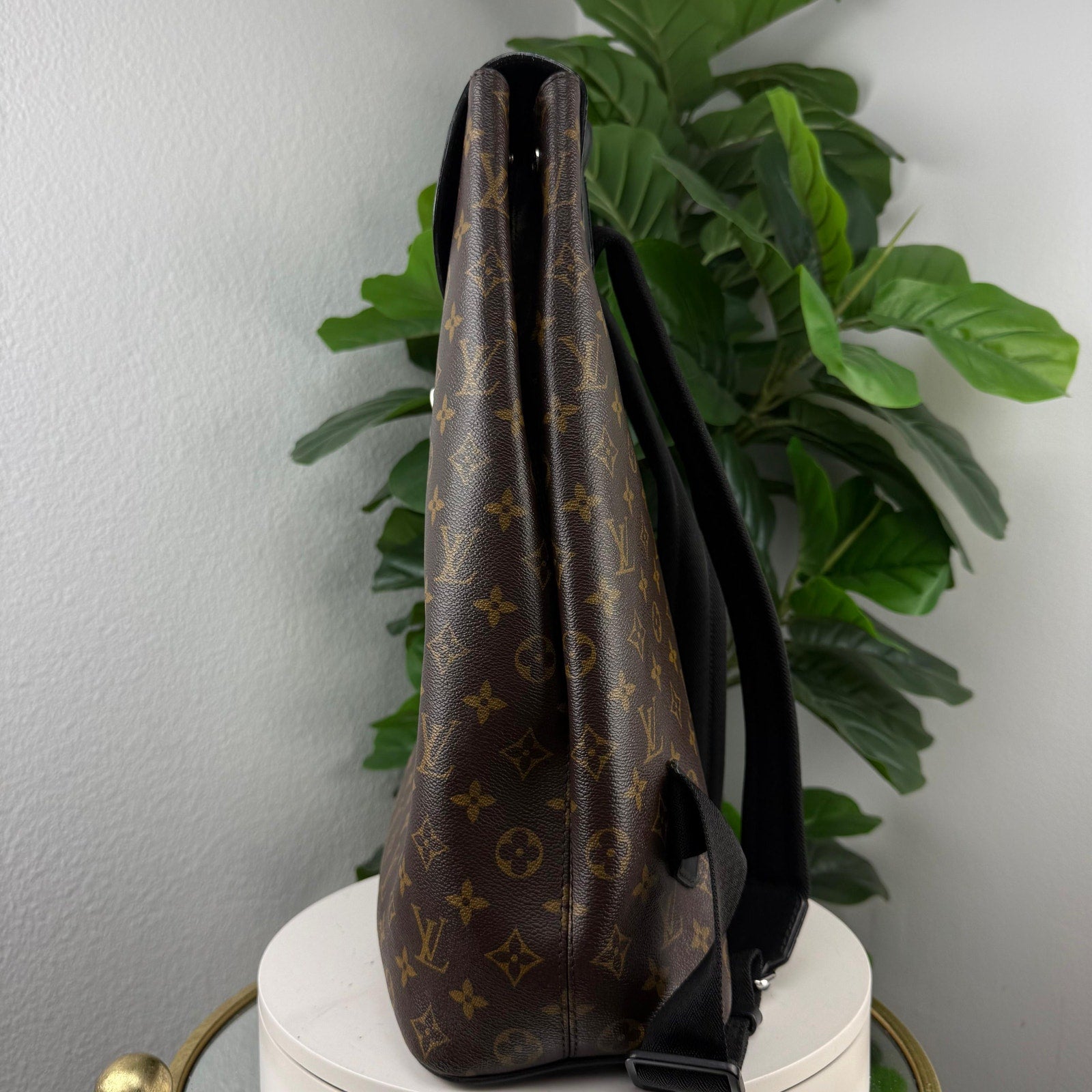 Louis Vuitton Josh Monogram Macassar Brown Black Backpack Bag Authentic Pre Owned