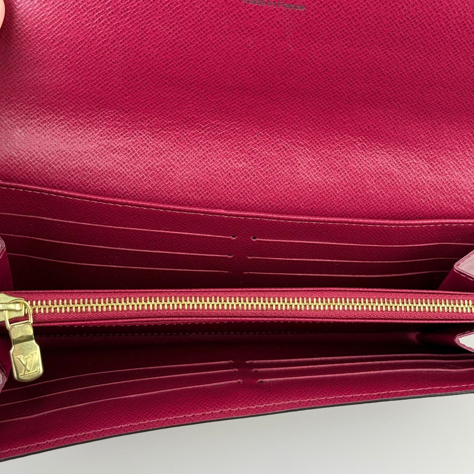 Authentic Louis Vuitton Monogram Portefeuille Sarah LongWallet Fuchsia