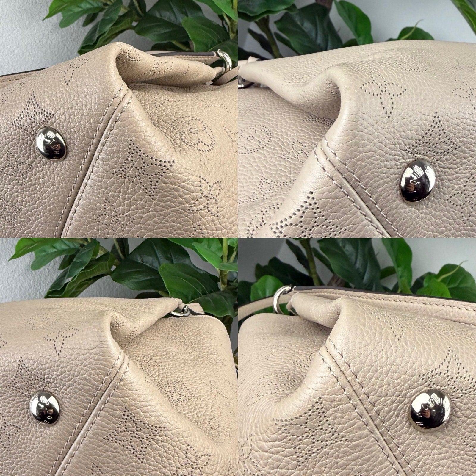 Louis Vuitton Sevres Mahina Leather Galet Beige Shoulder Bag Authentic Pre Owned