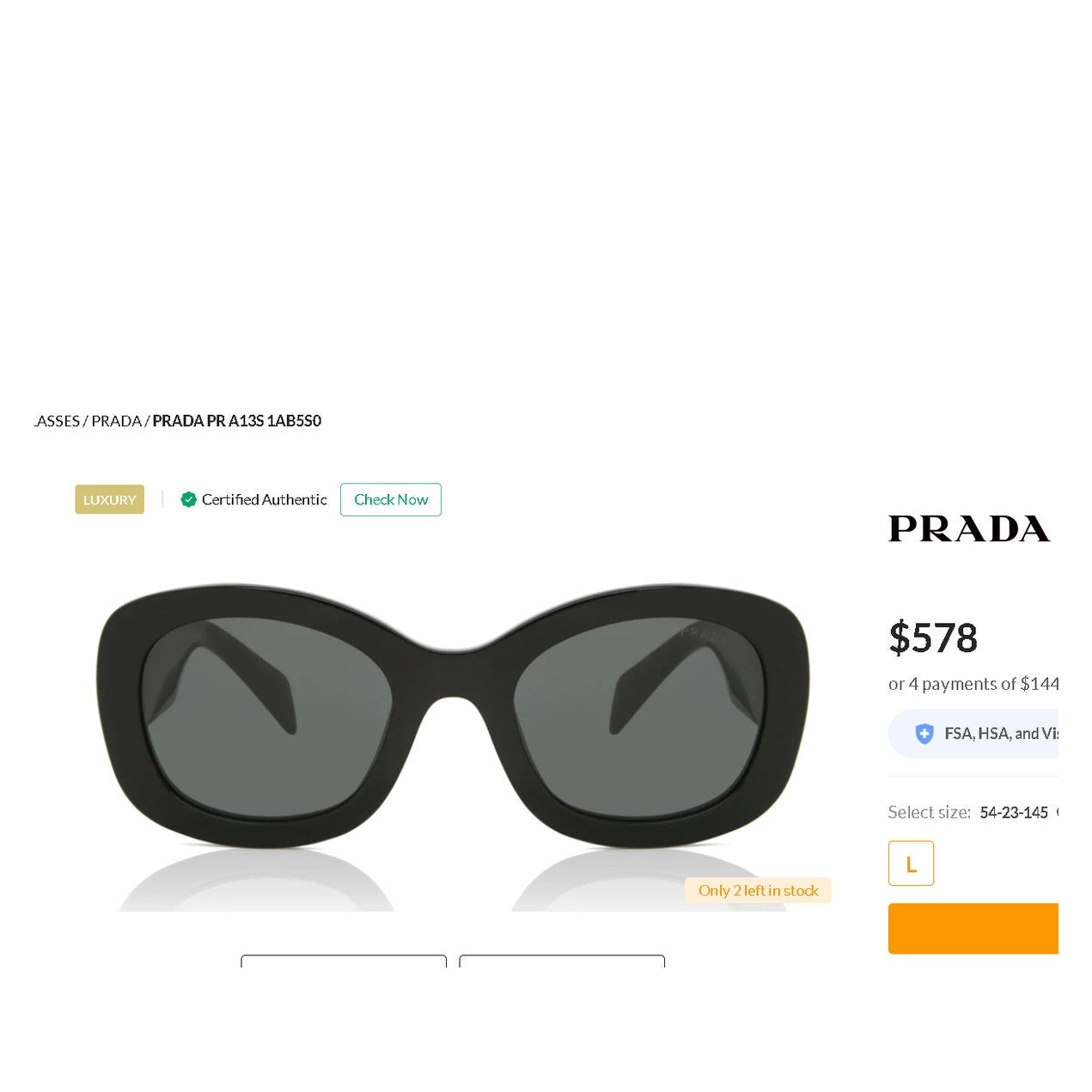 S205 PRADA Black Oval Sunglasses